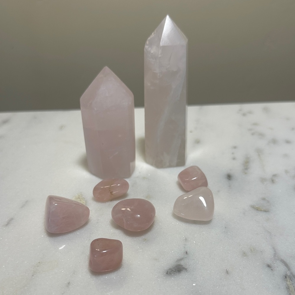 Rose Quartz Crystal Set